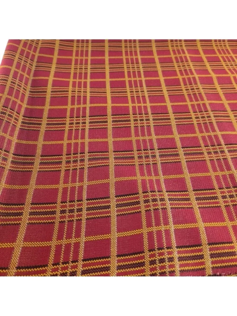 Red & Yellow Tartan Plaid Fabric 1 Yard Polyester Blend Woven Craft Sewing Mater